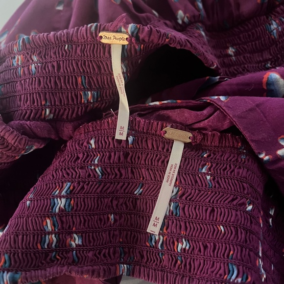 Free People Pretty Dayz 2-Piece Set Magenta Butterfly Print Size M EUC #bohochic - Picture 4 of 7